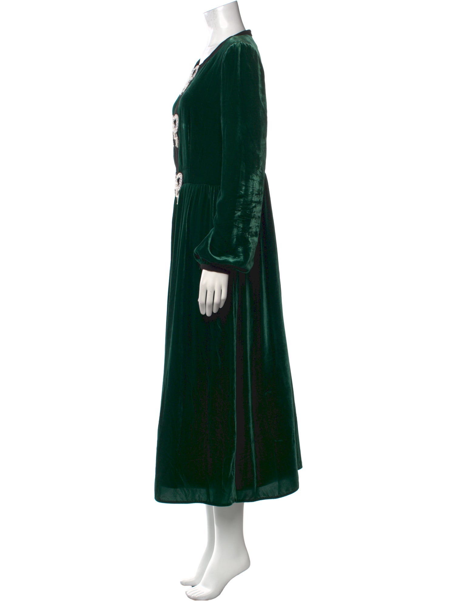 Saloni V-Neck Long Dress